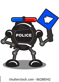 illustration of policeman robot