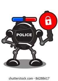 illustration of policeman robot