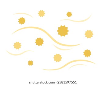 Illustration of pollen flying in the air.