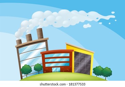 Ilustración de una contaminación en la ciudad