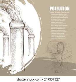 illustration of pollution. hand drawn.