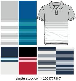 Illustration polo shirt template with fabric lines in colors, spring summer, winter, fashion design