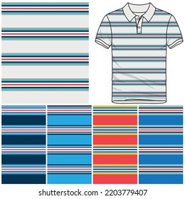 Illustration polo shirt template with fabric lines in colors, spring summer, winter, fashion design