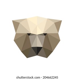 Illustration of polygonal bear portrait