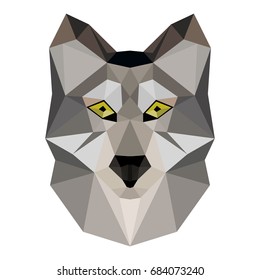 illustration of polygonal head of wolf