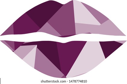 Illustration Polygonal lips vector art