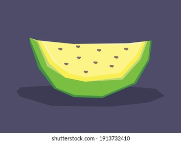 An illustration of polygonal melon fruit slice