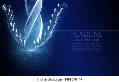 Illustration polygonal vector concept of a drill with metal shavings, on a dark blue background, a symbol of mechanical engineering, production and metallurgy
