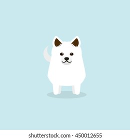 Illustration of Pomeranian dog.Vector illustration flat style.