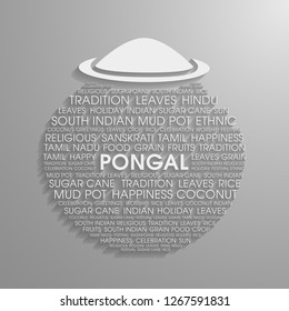 Illustration of Pongal festival Text Design vector.