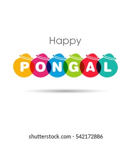 Illustration of Pongal festival Text Design vector.