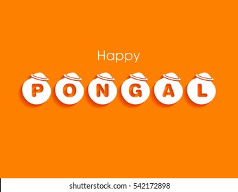 Illustration of Pongal festival Text Design vector.