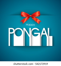Illustration of Pongal festival Text Design vector.