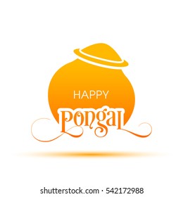 Illustration of Pongal festival Text Design vector.