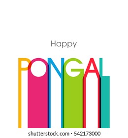 Illustration of Pongal festival Text Design vector.