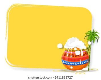Illustration of Pongal holiday background with space for text. Happy Pongal