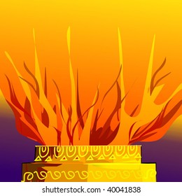 Illustration of pooja with background