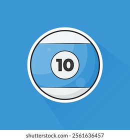 Illustration of Pool Ball Number 10 in Flat Design