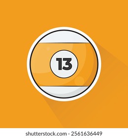 Illustration of Pool Ball Number 13 in Flat Design