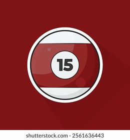 Illustration of Pool Ball Number 15 in Flat Design