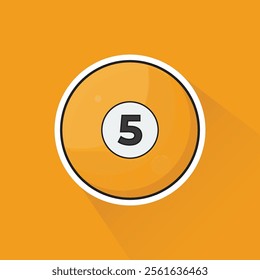 Illustration of Pool Ball Number 5 in Flat Design