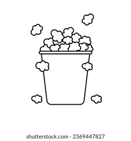 The Illustration of Pop Corn Line Art