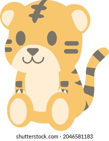 Illustration of a pop and cute tiger (animal)