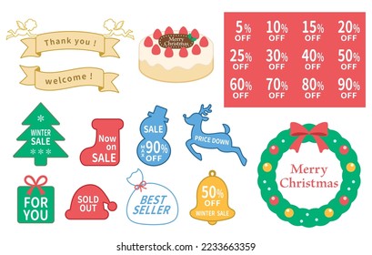 Illustration of POP design set of Christmas frames