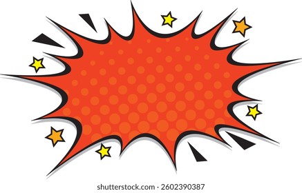 An illustration of a pop explosion speech bubble in the style of American comics