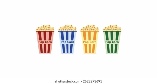illustration of popcorn in colorful containers