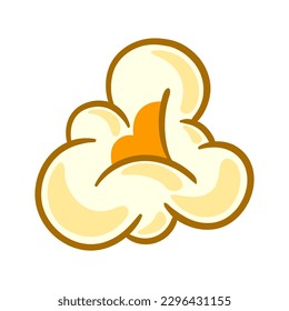 Illustration of popcorn. Image of snack food in cartoon style.