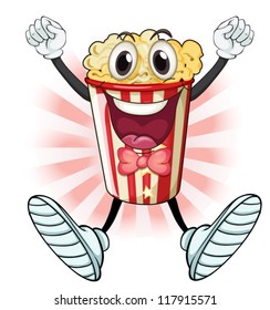 illustration of popcorn on a white background