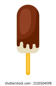 Illustration of popsicle ice cream. Summer image for holiday or vacation.