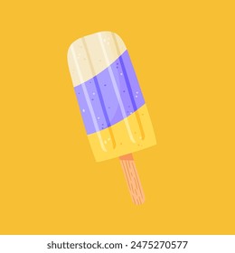 Ilustración de helado de paleta. Imagen de verano para vacaciones o vacaciones.