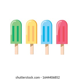 Illustration of  a Popsicle sticks ,Colorful summer ice cream.