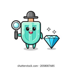 Ilustración del personaje de la paleta con un diamante , diseño lindo