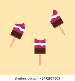 illustration of popsicles on white background