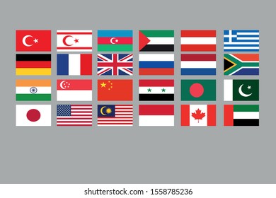 

Illustration of popular country flags vector