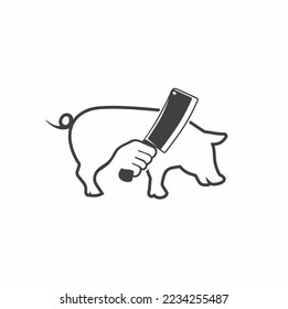illustration of pork butcher, vector art.