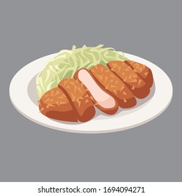 Illustration of pork cutlet vector 