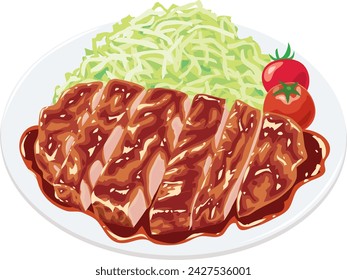 It is an illustration of a pork steak