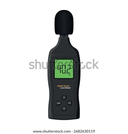 Illustration of a portable sound level meter used to measure sound levels in various environments for accurate assessment