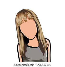 illustration of portrait, big head avatar.