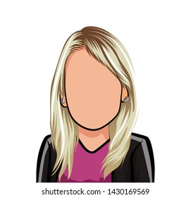 illustration of portrait, big head avatar.