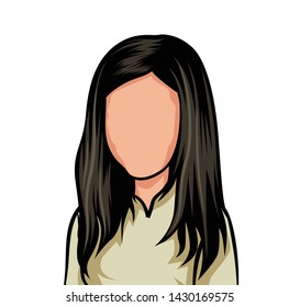 illustration of portrait, big head avatar.