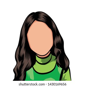 illustration of portrait, big head avatar.