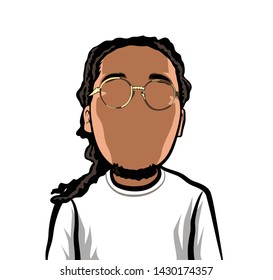 illustration of portrait, big head avatar.