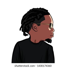 illustration of portrait, big head avatar.