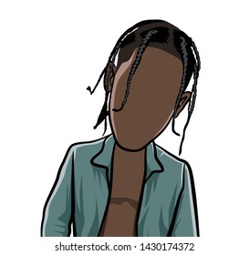 illustration of portrait, big head avatar.