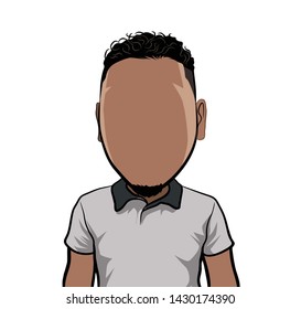 illustration of portrait, big head avatar.